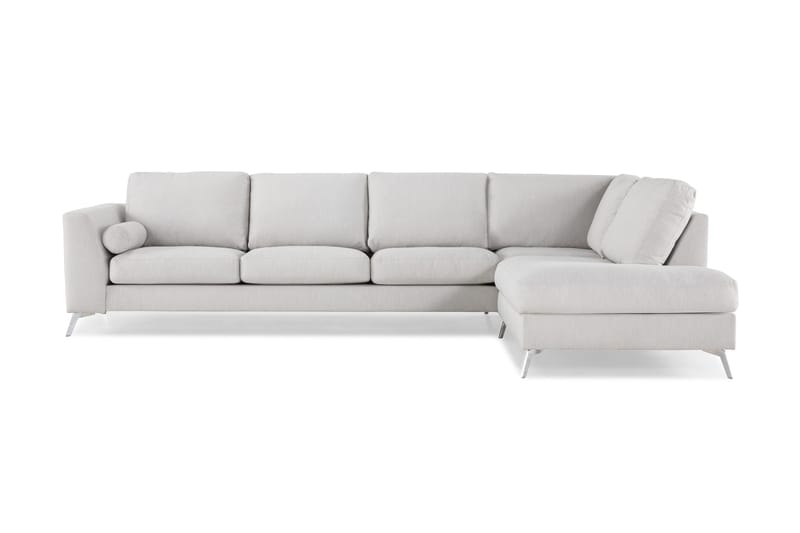 Ocean Lyx 4-sits Högervänd L-formad Schäslongsoffa i Tyg - Ljusgrå - Möbler - Vardagsrum - Soffor - Divansoffa & schäslong