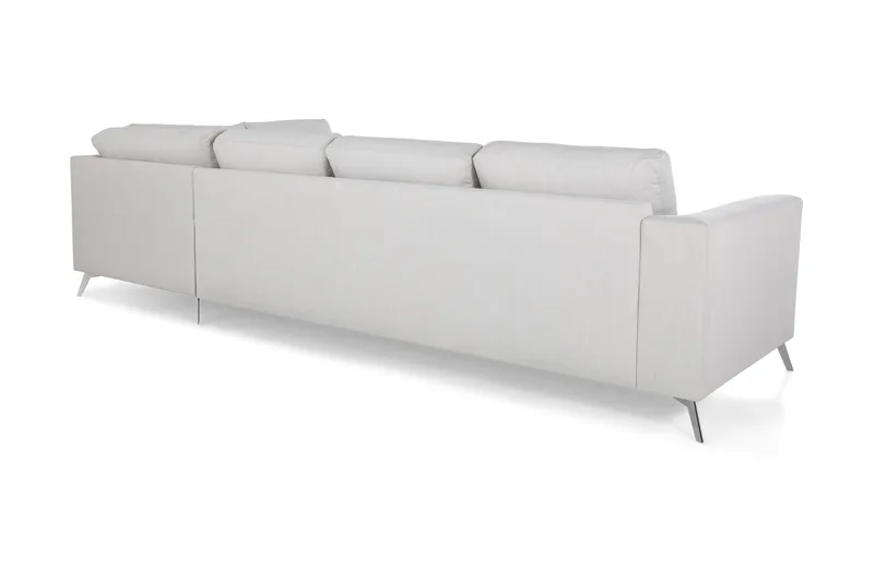 Ocean Lyx 4-sits Högervänd L-formad Schäslongsoffa i Tyg - Ljusgrå - Möbler - Vardagsrum - Soffor - Divansoffa & schäslong