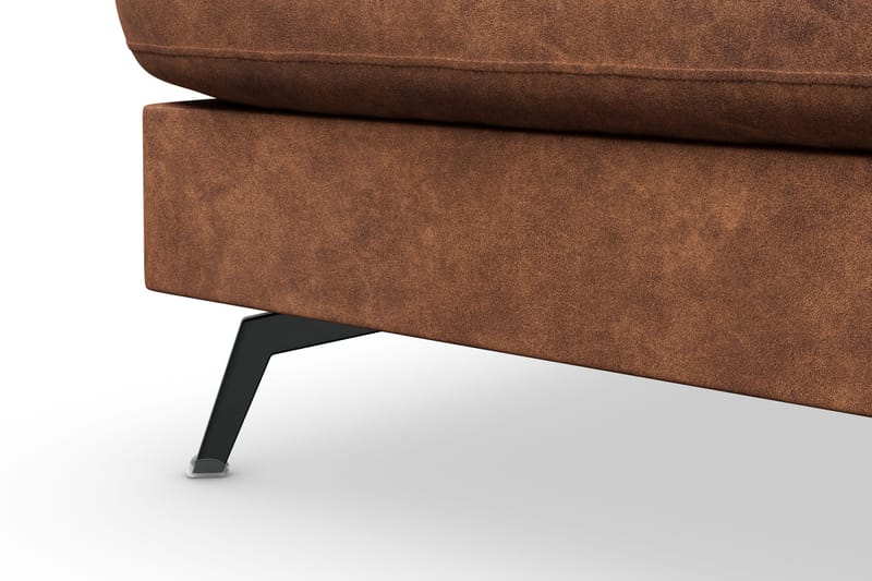 Ocean Lyx 4-sits Vänstervänd L-formad Schäslongsoffa i Konstläder - Brun - Möbler - Vardagsrum - Soffor - Divansoffa & schäslong