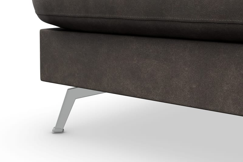 Ocean Lyx 4-sits Vänstervänd L-formad Schäslongsoffa i Konstläder - Mörkgrå - Möbler - Vardagsrum - Soffor - Divansoffa & schäslong