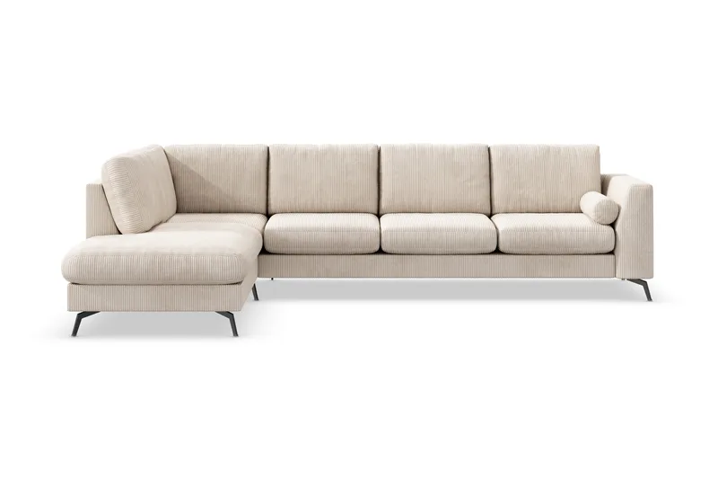 Ocean Lyx 4-sits Vänstervänd L-formad Schäslongsoffa i Manchester - Beige - Möbler - Vardagsrum - Soffor - Divansoffa & schäslong
