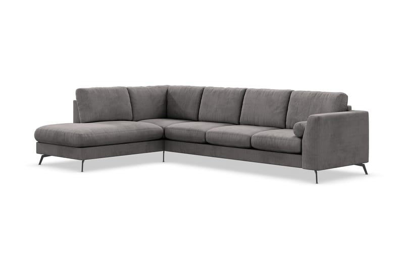 Ocean Lyx 4-sits Vänstervänd L-formad Schäslongsoffa i Manchester - Mörkgrå - Möbler - Vardagsrum - Soffor - Divansoffa & schäslong