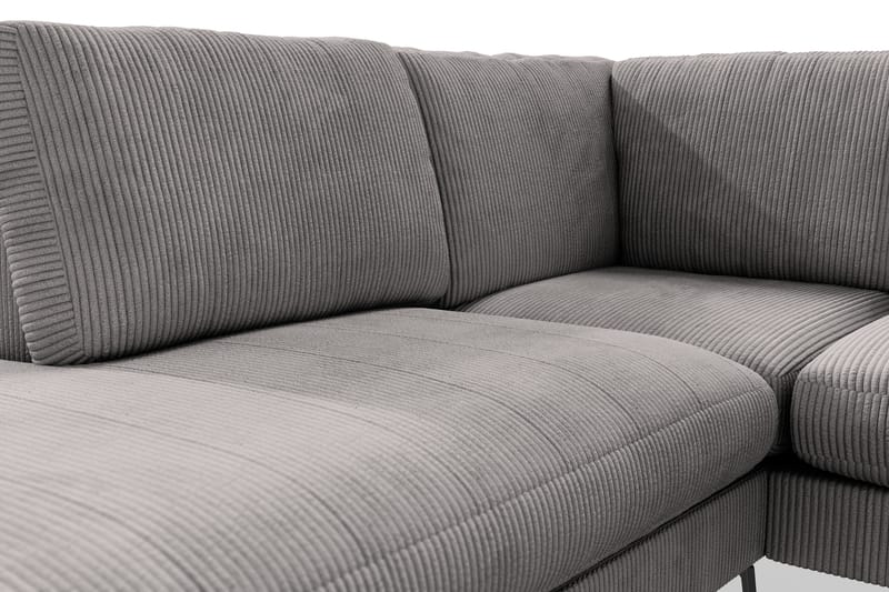 Ocean Lyx 4-sits Vänstervänd L-formad Schäslongsoffa i Manchester - Mörkgrå - Möbler - Vardagsrum - Soffor - Divansoffa & schäslong