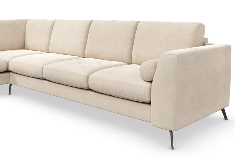 Ocean Lyx 4-sits Vänstervänd L-formad Schäslongsoffa i Sammet - Beige - Möbler - Vardagsrum - Soffor - Sammetssoffor