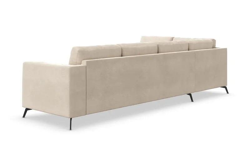 Ocean Lyx 4-sits Vänstervänd L-formad Schäslongsoffa i Sammet - Beige - Möbler - Vardagsrum - Soffor - Divansoffa & schäslong