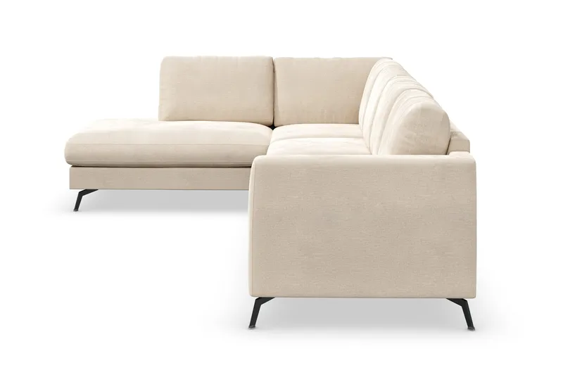Ocean Lyx 4-sits Vänstervänd L-formad Schäslongsoffa i Sammet - Beige - Möbler - Vardagsrum - Soffor - Divansoffa & schäslong