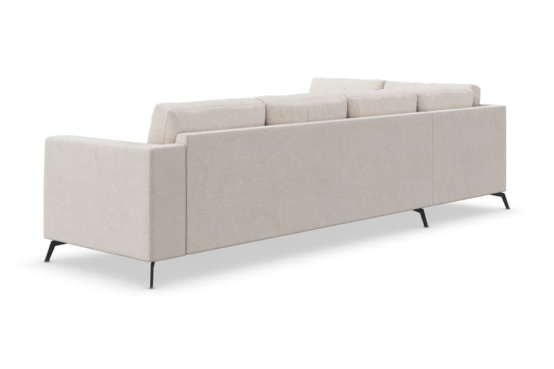 Ocean Lyx 4-sits Vänstervänd L-formad Schäslongsoffa i Tyg - Beige - Möbler - Vardagsrum - Soffor - Divansoffa & schäslong