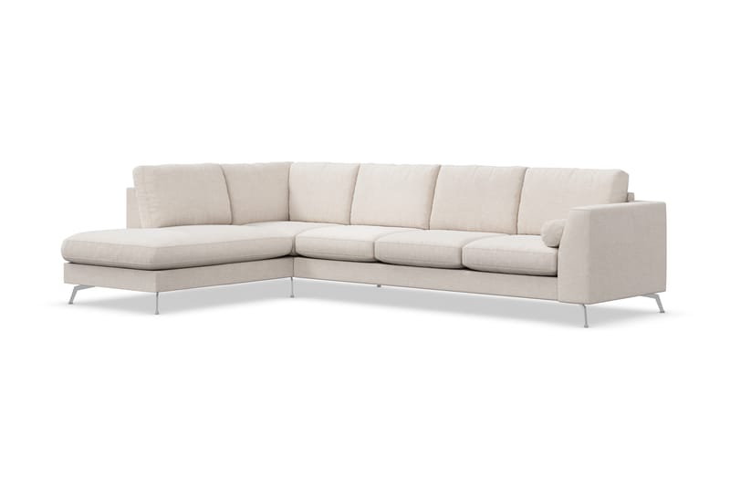 Ocean Lyx 4-sits Vänstervänd L-formad Schäslongsoffa i Tyg - Beige - Möbler - Vardagsrum - Soffor - Divansoffa & schäslong
