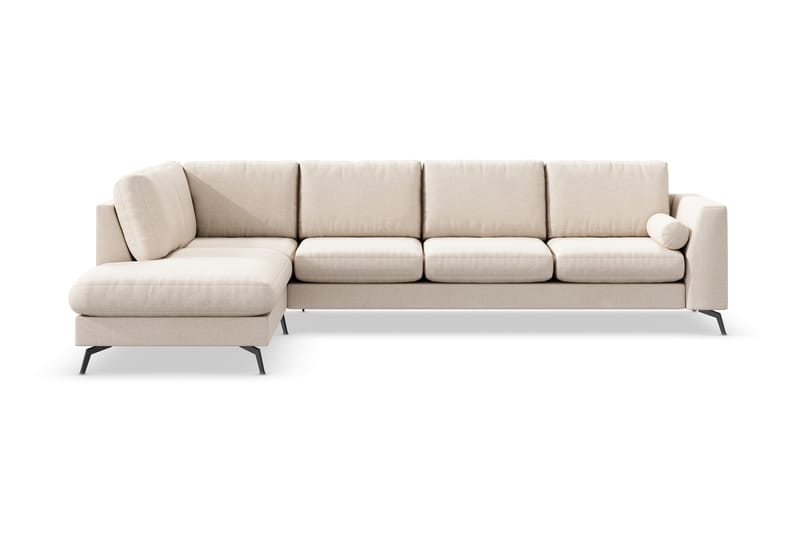 Ocean Lyx 4-sits Vänstervänd L-formad Schäslongsoffa i Tyg - Beige - Möbler - Vardagsrum - Soffor - Divansoffa & schäslong