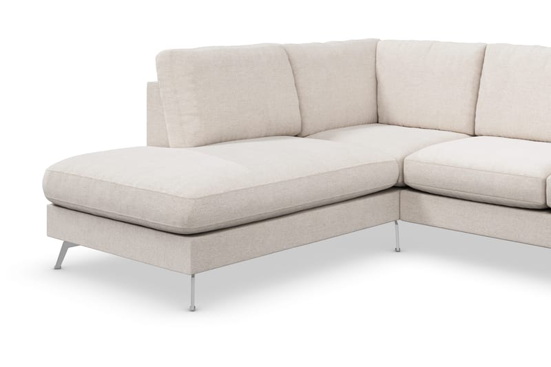Ocean Lyx 4-sits Vänstervänd L-formad Schäslongsoffa i Tyg - Beige - Möbler - Vardagsrum - Soffor - Divansoffa & schäslong