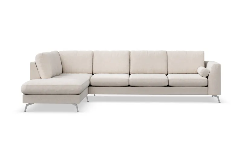 Ocean Lyx 4-sits Vänstervänd L-formad Schäslongsoffa i Tyg - Beige - Möbler - Vardagsrum - Soffor - Divansoffa & schäslong