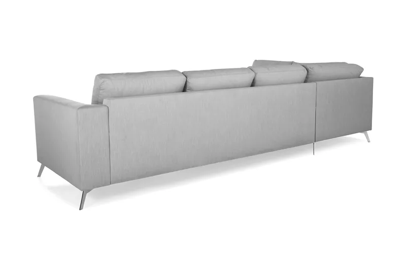 Ocean Lyx 4-sits Vänstervänd L-formad Schäslongsoffa i Tyg - Grå - Möbler - Vardagsrum - Soffor - Divansoffa & schäslong