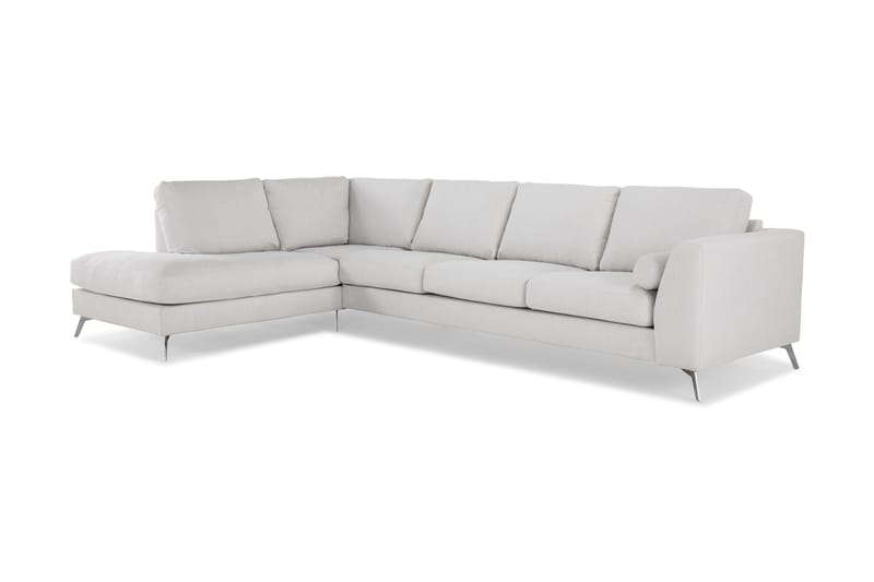 Ocean Lyx 4-sits Vänstervänd L-formad Schäslongsoffa i Tyg - Ljusgrå - Möbler - Vardagsrum - Soffor - Divansoffa & schäslong