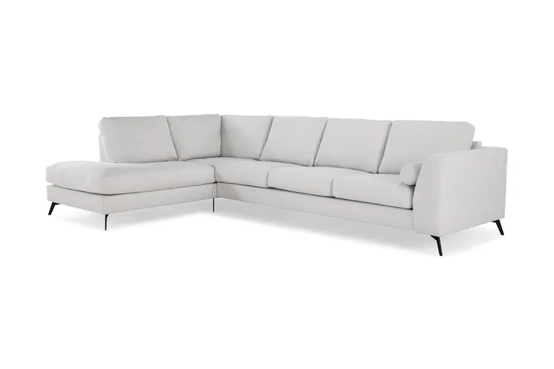 Ocean Lyx 4-sits Vänstervänd L-formad Schäslongsoffa i Tyg - Ljusgrå - Möbler - Vardagsrum - Soffor - Divansoffa & schäslong