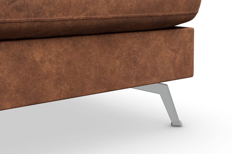 Ocean Lyx 5-sits Högervänd L-formad Schäslongsoffa i Konstläder - Brun - Möbler - Vardagsrum - Soffor - Divansoffa & schäslong