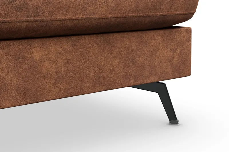 Ocean Lyx 5-sits Högervänd L-formad Schäslongsoffa i Konstläder - Brun - Möbler - Vardagsrum - Soffor - Divansoffa & schäslong