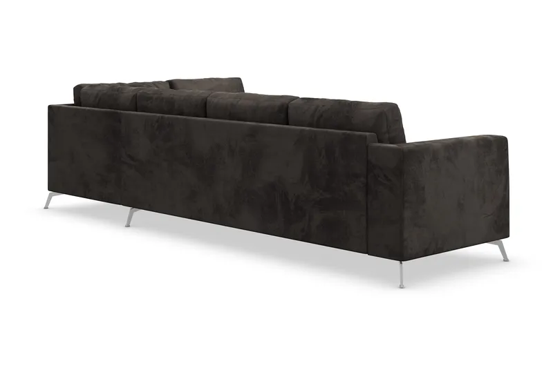 Ocean Lyx 5-sits Högervänd L-formad Schäslongsoffa i Sammet - Mörkgrå - Möbler - Vardagsrum - Soffor - Divansoffa & schäslong