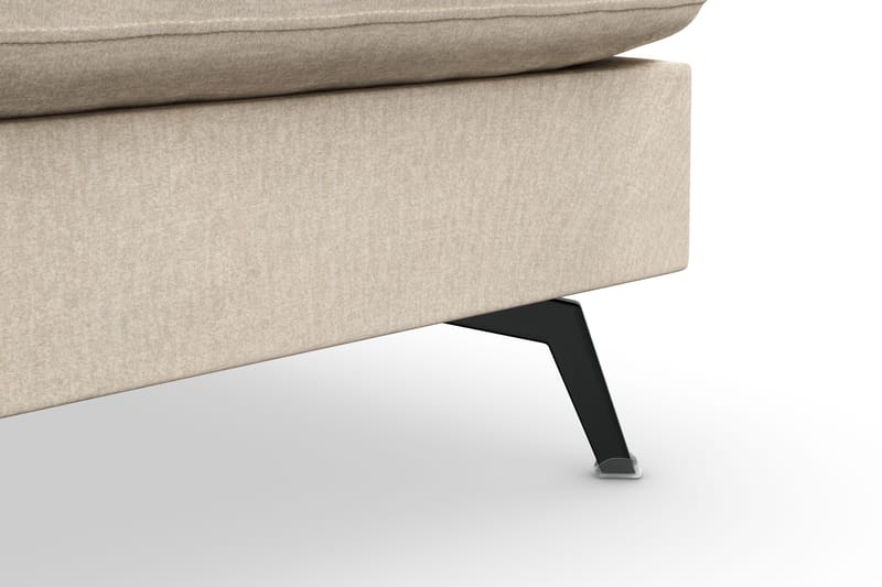 Ocean Lyx 6-sits Högervänd U-formad Soffa med Divan och Schäslong + Fotpall i Sammet - Beige - Möbler - Vardagsrum - Soffor - Divansoffa & schäslong