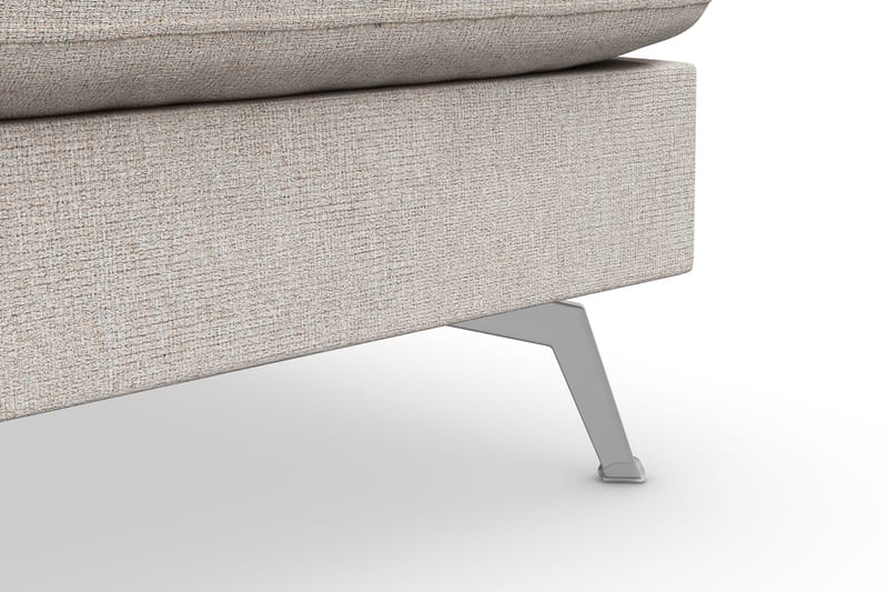 Ocean Lyx 6-sits Högervänd U-formad Soffa med Divan och Schäslong + Fotpall i Tyg - Beige - Möbler - Vardagsrum - Soffor - Divansoffa & schäslong