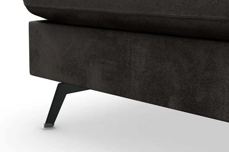 Ocean Lyx 6-sits Vänstervänd U-formad Soffa med Divan och Schäslong + Fotpall i Sammet - Mörkgrå - Möbler - Vardagsrum - Soffor - Divansoffa & schäslong