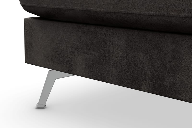 Ocean Lyx 6-sits Vänstervänd U-formad Soffa med Divan och Schäslong + Fotpall i Sammet - Mörkgrå - Möbler - Vardagsrum - Soffor - Divansoffa & schäslong