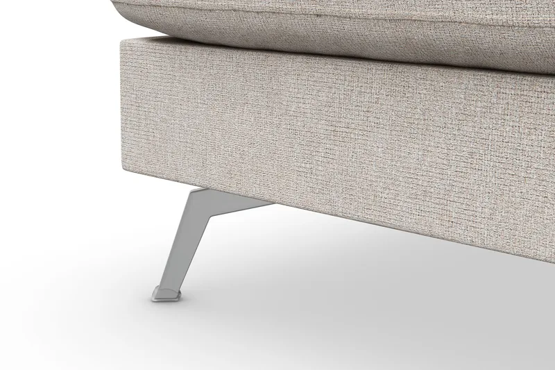 Ocean Lyx 6-sits Vänstervänd U-formad Soffa med Divan och Schäslong + Fotpall i Tyg - Beige - Möbler - Vardagsrum - Soffor - Divansoffa & schäslong