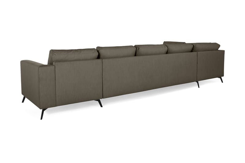 Ocean Lyx 6-sits Vänstervänd U-formad Soffa med Divan och Schäslong + Fotpall i Tyg - Mörkgrön - Möbler - Vardagsrum - Soffor - Divansoffa & schäslong