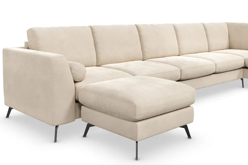 Ocean Lyx U-soffa med Schäslong Höger - Beige - Möbler - Vardagsrum - Soffor - Sammetssoffor