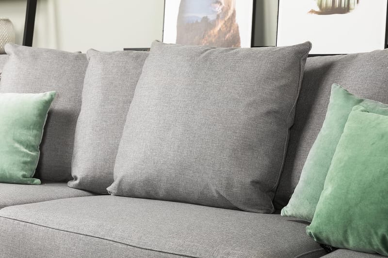 Optus 4-sits Högervänd L-formad Schäslongsoffa i Tyg inkl Kuvertkuddar - Ljusgrå - Möbler - Vardagsrum - Soffor - Divansoffa & schäslong