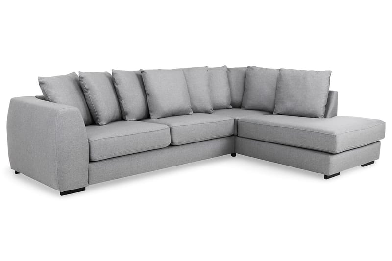 Optus 4-sits Högervänd L-formad Schäslongsoffa i Tyg inkl Kuvertkuddar - Ljusgrå - Möbler - Vardagsrum - Soffor - Divansoffa & schäslong