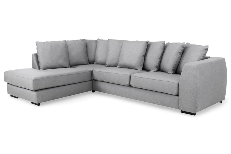 Optus 4-sits Vänstervänd L-formad Schäslongsoffa i Tyg inkl Kuvertkuddar - Ljusgrå - Möbler - Vardagsrum - Soffor - Divansoffa & schäslong