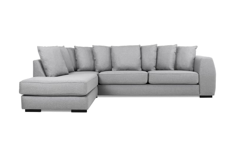 Optus 4-sits Vänstervänd L-formad Schäslongsoffa i Tyg inkl Kuvertkuddar - Ljusgrå - Möbler - Vardagsrum - Soffor - Divansoffa & schäslong