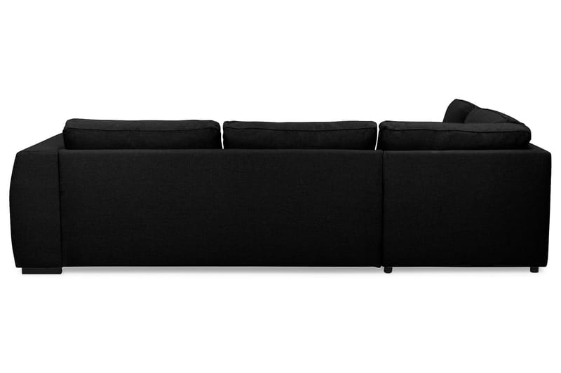 Optus 4-sits Vänstervänd L-formad Schäslongsoffa i Tyg - Svart - Möbler - Vardagsrum - Soffor - Divansoffa & schäslong