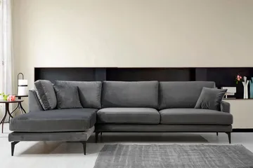 Ostberg Hörnsoffa med Divan Vänster - Svart - Möbler - Vardagsrum - Soffor - Divansoffa & schäslong