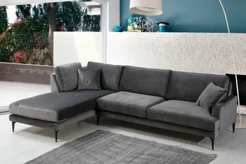 Ostberg Hörnsoffa med Divan Vänster - Svart - Möbler - Vardagsrum - Soffor - Divansoffa & schäslong