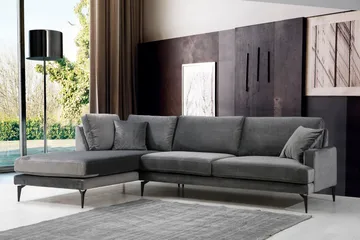 Ostberg Hörnsoffa med Divan Vänster - Svart - Möbler - Vardagsrum - Soffor - Divansoffa & schäslong