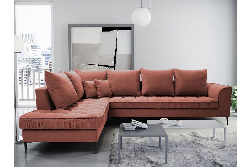 OZENNA 3-sits Soffa - Rosa - Divansoffa & schäslong - Sammetssoffor