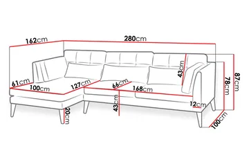 Pacyfic Divansoffa 280x162x100 cm Höger - Blå - Möbler - Vardagsrum - Soffor - Divansoffa & schäslong