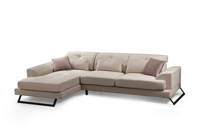 PEGG Divansoffa Höger Beige/Svart - Möbler - Vardagsrum - Soffor - Divansoffa & schäslong