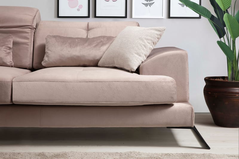 PEGG Divansoffa Höger Beige/Svart - Möbler - Vardagsrum - Soffor - Divansoffa & schäslong
