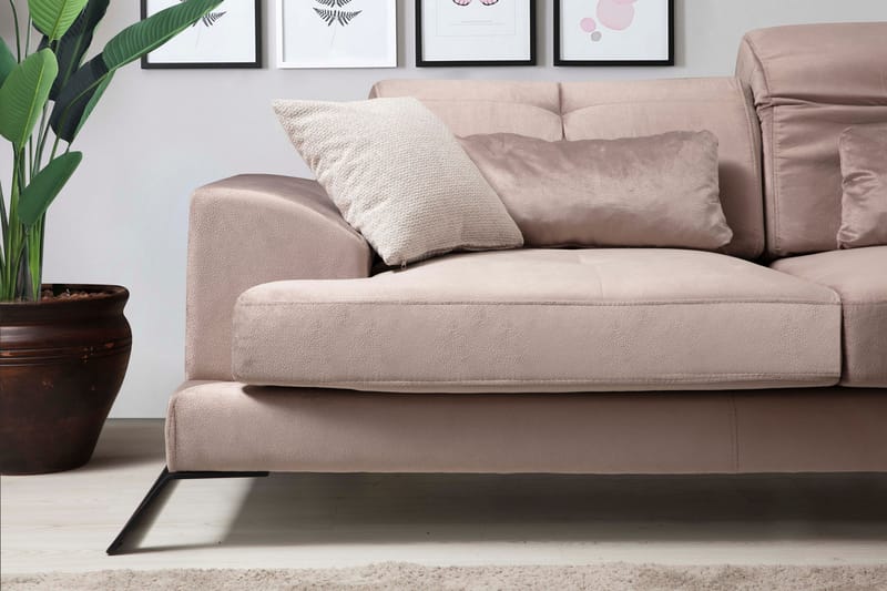 PEGG Divansoffa Vänster Beige/Svart - Möbler - Vardagsrum - Soffor - Divansoffa & schäslong