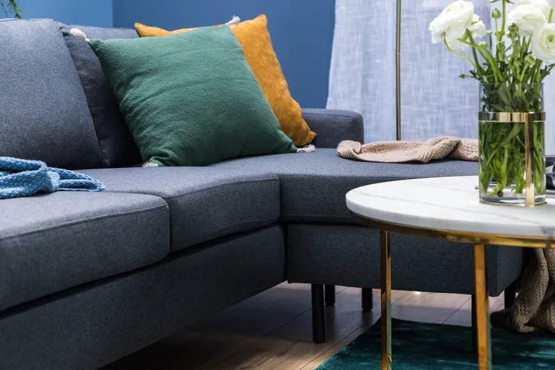 Peppe 3-sits Vändbar L-formad Divansoffa i Tyg - Mörkgrå - Möbler - Vardagsrum - Soffor - Divansoffa & schäslong