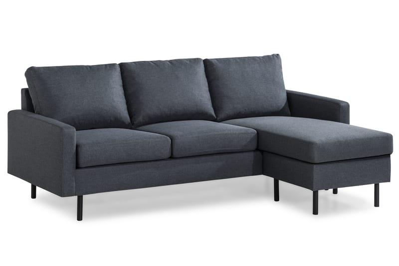 Peppe 3-sits Vändbar L-formad Divansoffa i Tyg - Mörkgrå - Möbler - Vardagsrum - Soffor - Divansoffa & schäslong