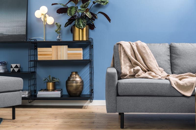 Peppe 4-sits Högervänd L-formad Schäslongsoffa i Tyg - Ljusgrå - Möbler - Vardagsrum - Soffor - Divansoffa & schäslong