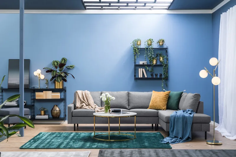 Peppe 4-sits Högervänd L-formad Schäslongsoffa i Tyg - Ljusgrå - Möbler - Vardagsrum - Soffor - Divansoffa & schäslong