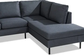 Peppe 4-sits Högervänd L-formad Schäslongsoffa i Tyg - Mörkgrå - Möbler - Vardagsrum - Soffor - Divansoffa & schäslong