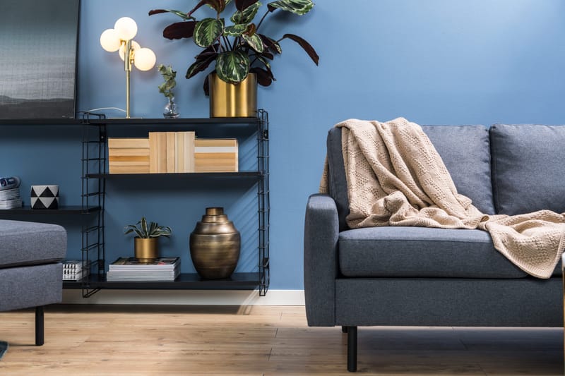 Peppe 4-sits Högervänd L-formad Schäslongsoffa i Tyg - Mörkgrå - Möbler - Vardagsrum - Soffor - Divansoffa & schäslong