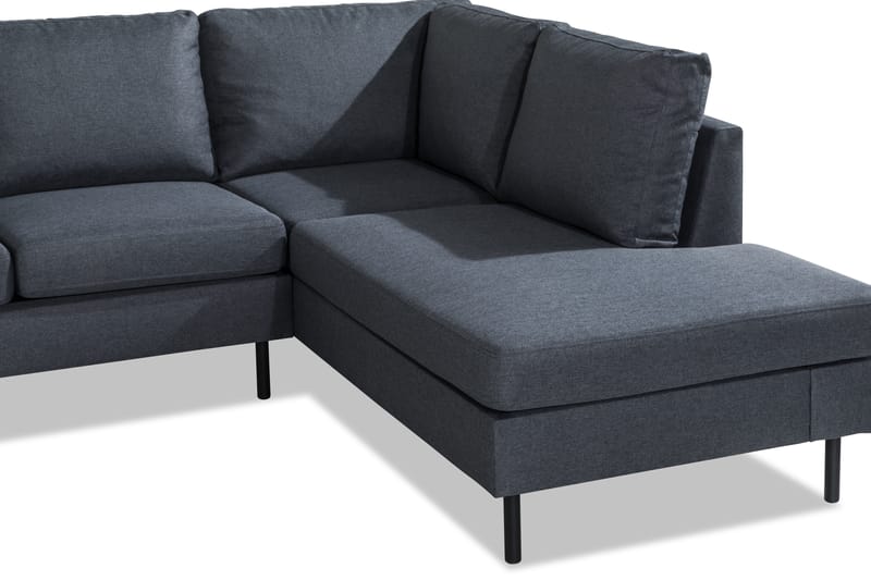 Peppe 4-sits Högervänd L-formad Schäslongsoffa i Tyg - Mörkgrå - Möbler - Vardagsrum - Soffor - Divansoffa & schäslong