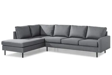 Peppe 4-sits Vänstervänd L-formad Schäslongsoffa i Tyg - Ljusgrå - Möbler - Vardagsrum - Soffor - Divansoffa & schäslong