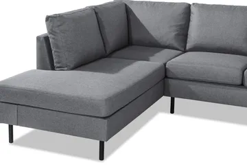 Peppe 4-sits Vänstervänd L-formad Schäslongsoffa i Tyg - Ljusgrå - Möbler - Vardagsrum - Soffor - Divansoffa & schäslong